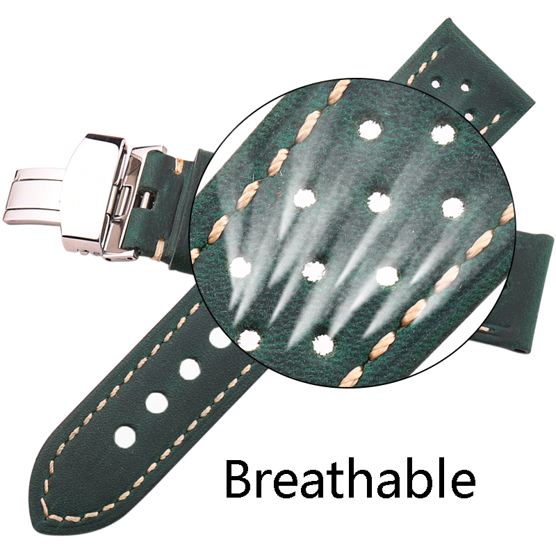 Retro Calf Leather Watch Bands - Curved Spring Bar ulasan dan harga